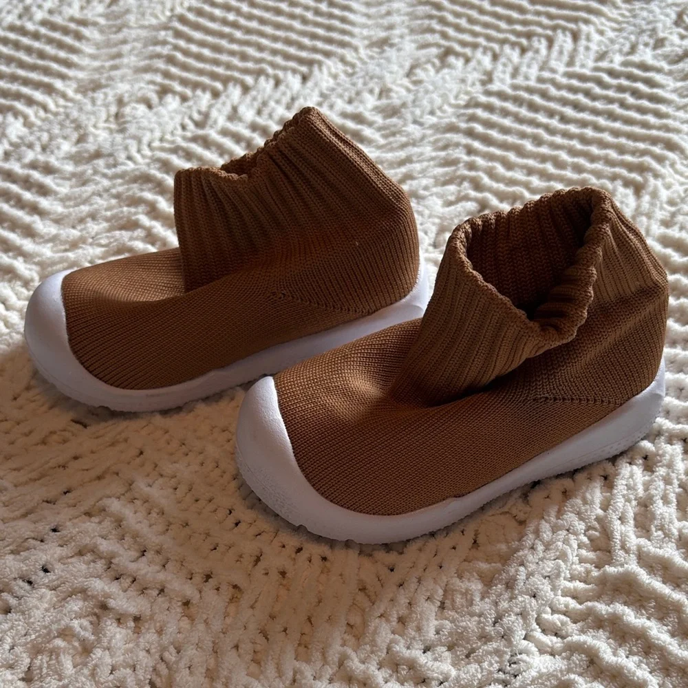 Toddler Sock Shoes Brown 12-18months